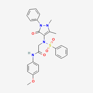 molecular formula C26H26N4O5S B3728027 N~2~-(Benzenesulfonyl)-N~2~-(1,5-dimethyl-3-oxo-2-phenyl-2,3-dihydro-1H-pyrazol-4-yl)-N-(4-methoxyphenyl)glycinamide CAS No. 5663-21-8
