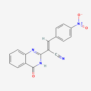 molecular formula C17H10N4O3 B3728037 (E)-3-(4-nitrophenyl)-2-(4-oxo-3H-quinazolin-2-yl)prop-2-enenitrile 