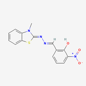 molecular formula C15H12N4O3S B3728174 2-[(E)-[(Z)-(3-methyl-1,3-benzothiazol-2-ylidene)hydrazinylidene]methyl]-6-nitrophenol 