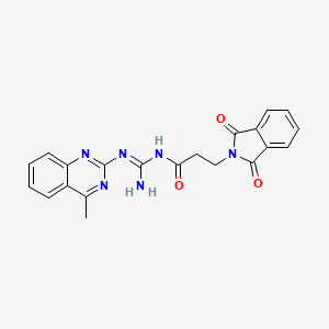 molecular formula C21H18N6O3 B3728344 N-[3-(1,3-DIOXO-1,3-DIHYDRO-2H-ISOINDOL-2-YL)PROPANOYL]-N'-(4-METHYL-2-QUINAZOLINYL)GUANIDINE 