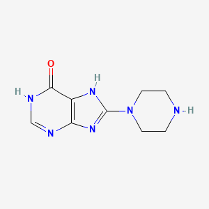 molecular formula C9H12N6O B3728429 8-(Piperazin-1-yl)-1H-purin-6(9H)-one 