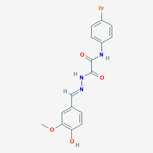 molecular formula C16H14BrN3O4 B3728466 N-(4-bromophenyl)-2-[(2E)-2-(4-hydroxy-3-methoxybenzylidene)hydrazinyl]-2-oxoacetamide 