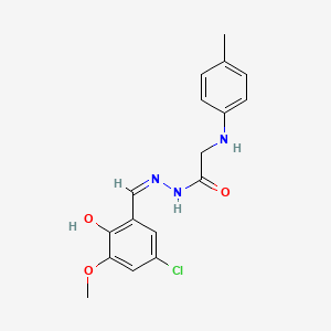 molecular formula C17H18ClN3O3 B3728488 N-[(Z)-(5-chloro-2-hydroxy-3-methoxyphenyl)methylideneamino]-2-(4-methylanilino)acetamide 