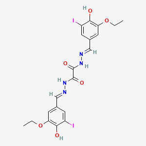 molecular formula C20H20I2N4O6 B3728521 N'~1~-[(E)-(3-ethoxy-4-hydroxy-5-iodophenyl)methylidene]-N'~2~-[(Z)-(3-ethoxy-4-hydroxy-5-iodophenyl)methylidene]ethanedihydrazide 