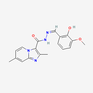 molecular formula C18H18N4O3 B3728604 N-[(Z)-(2-hydroxy-3-methoxyphenyl)methylideneamino]-2,7-dimethylimidazo[1,2-a]pyridine-3-carboxamide 