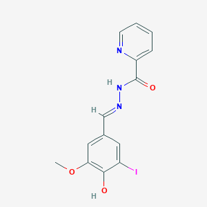 molecular formula C14H12IN3O3 B3728621 N'-[(E)-(4-hydroxy-3-iodo-5-methoxyphenyl)methylidene]pyridine-2-carbohydrazide 