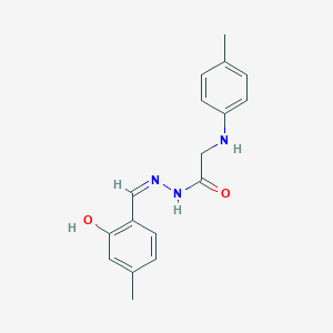 molecular formula C17H19N3O2 B3728630 N-[(Z)-(2-hydroxy-4-methylphenyl)methylideneamino]-2-(4-methylanilino)acetamide 