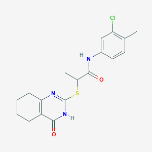 molecular formula C18H20ClN3O2S B3728713 N-(3-chloro-4-methylphenyl)-2-[(4-oxo-5,6,7,8-tetrahydro-3H-quinazolin-2-yl)sulfanyl]propanamide 