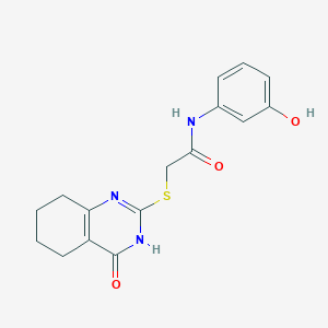 molecular formula C16H17N3O3S B3728716 N-(3-HYDROXYPHENYL)-2-[(4-OXO-3,4,5,6,7,8-HEXAHYDROQUINAZOLIN-2-YL)SULFANYL]ACETAMIDE 