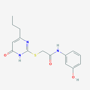molecular formula C15H17N3O3S B3728967 N-(3-hydroxyphenyl)-2-[(6-oxo-4-propyl-1H-pyrimidin-2-yl)sulfanyl]acetamide 