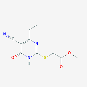molecular formula C10H11N3O3S B3729059 methyl 2-[(5-cyano-4-ethyl-6-oxo-1H-pyrimidin-2-yl)sulfanyl]acetate 