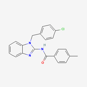 molecular formula C22H18ClN3O B3729064 N-[1-[(4-chlorophenyl)methyl]benzimidazol-2-yl]-4-methylbenzamide 