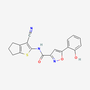 molecular formula C18H13N3O3S B3729456 N-(3-cyano-5,6-dihydro-4H-cyclopenta[b]thiophen-2-yl)-5-(2-hydroxyphenyl)-1,2-oxazole-3-carboxamide 