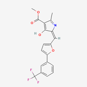 molecular formula C19H14F3NO4 B3729607 Methyl (5E)-2-methyl-4-oxo-5-({5-[3-(trifluoromethyl)phenyl]furan-2-YL}methylidene)-4,5-dihydro-1H-pyrrole-3-carboxylate 
