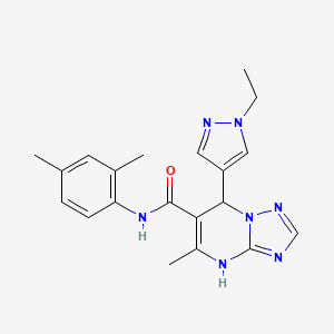 molecular formula C20H23N7O B3729609 N~6~-(2,4-DIMETHYLPHENYL)-7-(1-ETHYL-1H-PYRAZOL-4-YL)-5-METHYL-4,7-DIHYDRO[1,2,4]TRIAZOLO[1,5-A]PYRIMIDINE-6-CARBOXAMIDE 