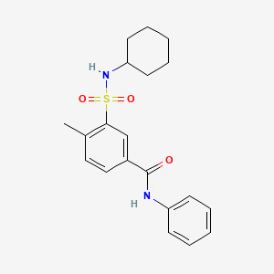 molecular formula C20H24N2O3S B3729624 3-(cyclohexylsulfamoyl)-4-methyl-N-phenylbenzamide 