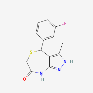 molecular formula C13H12FN3OS B3729646 4-(3-Fluorophenyl)-3-methyl-1H,4H,6H,7H,8H-pyrazolo[3,4-E][1,4]thiazepin-7-one 