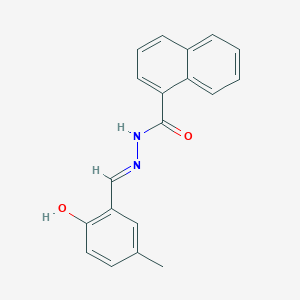 molecular formula C19H16N2O2 B3729736 N-[(E)-(2-hydroxy-5-methylphenyl)methylideneamino]naphthalene-1-carboxamide 