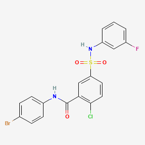 molecular formula C19H13BrClFN2O3S B3729943 N-(4-bromophenyl)-2-chloro-5-[(3-fluorophenyl)sulfamoyl]benzamide 