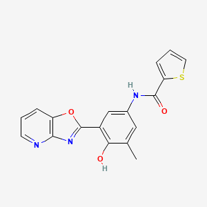 molecular formula C18H13N3O3S B3729954 N-(4-HYDROXY-3-METHYL-5-{[1,3]OXAZOLO[4,5-B]PYRIDIN-2-YL}PHENYL)THIOPHENE-2-CARBOXAMIDE 