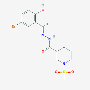 molecular formula C14H18BrN3O4S B3730238 N'-[(E)-(5-bromo-2-hydroxyphenyl)methylidene]-1-(methylsulfonyl)piperidine-3-carbohydrazide 