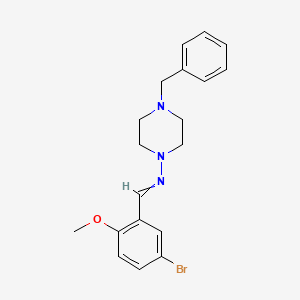 molecular formula C19H22BrN3O B3730621 N-(4-benzylpiperazin-1-yl)-1-(5-bromo-2-methoxyphenyl)methanimine 