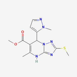 molecular formula C13H16N6O2S B3730642 methyl 5-methyl-7-(1-methyl-1H-pyrazol-5-yl)-2-(methylsulfanyl)-4,7-dihydro[1,2,4]triazolo[1,5-a]pyrimidine-6-carboxylate 