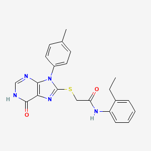 molecular formula C22H21N5O2S B3730693 N-(2-ethylphenyl)-2-{[9-(4-methylphenyl)-6-oxo-6,9-dihydro-1H-purin-8-yl]sulfanyl}acetamide 