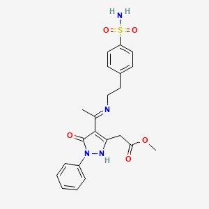 molecular formula C22H24N4O5S B3730766 methyl [(4Z)-5-oxo-1-phenyl-4-(1-{[2-(4-sulfamoylphenyl)ethyl]amino}ethylidene)-4,5-dihydro-1H-pyrazol-3-yl]acetate 