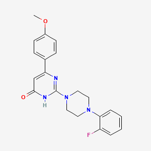 molecular formula C21H21FN4O2 B3730833 2-[4-(2-fluorophenyl)piperazin-1-yl]-6-(4-methoxyphenyl)pyrimidin-4(3H)-one 