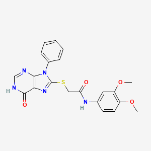 molecular formula C21H19N5O4S B3731083 N-(3,4-dimethoxyphenyl)-2-[(6-oxo-9-phenyl-6,9-dihydro-1H-purin-8-yl)sulfanyl]acetamide 