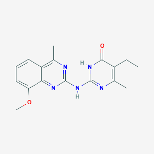 molecular formula C17H19N5O2 B3731085 5-ethyl-2-[(8-methoxy-4-methylquinazolin-2-yl)amino]-6-methylpyrimidin-4(3H)-one 