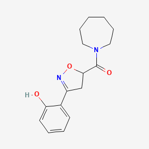 molecular formula C16H20N2O3 B3731138 Azepan-1-yl[3-(2-hydroxyphenyl)-4,5-dihydro-1,2-oxazol-5-yl]methanone 