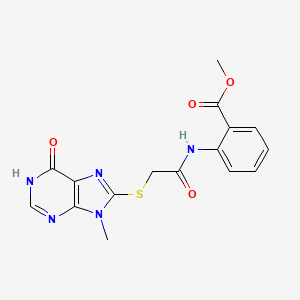 molecular formula C16H15N5O4S B3731573 METHYL 2-{2-[(9-METHYL-6-OXO-6,9-DIHYDRO-1H-PURIN-8-YL)SULFANYL]ACETAMIDO}BENZOATE 