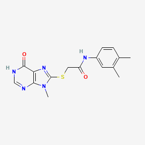 molecular formula C16H17N5O2S B3731575 N-(3,4-dimethylphenyl)-2-[(9-methyl-6-oxo-6,9-dihydro-1H-purin-8-yl)sulfanyl]acetamide 
