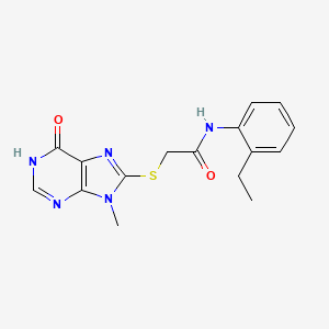 molecular formula C16H17N5O2S B3731584 N-(2-ethylphenyl)-2-[(9-methyl-6-oxo-6,9-dihydro-1H-purin-8-yl)sulfanyl]acetamide 