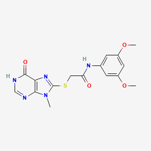 molecular formula C16H17N5O4S B3731586 N-(3,5-dimethoxyphenyl)-2-[(9-methyl-6-oxo-6,9-dihydro-1H-purin-8-yl)sulfanyl]acetamide 