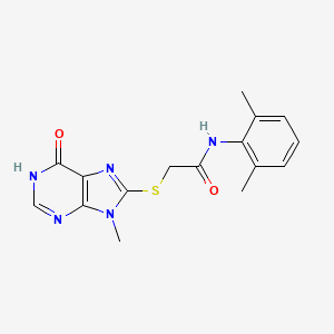 molecular formula C16H17N5O2S B3731623 N-(2,6-dimethylphenyl)-2-[(9-methyl-6-oxo-6,9-dihydro-1H-purin-8-yl)sulfanyl]acetamide 