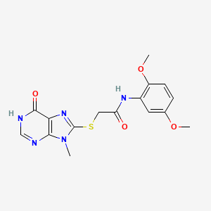 molecular formula C16H17N5O4S B3731636 N-(2,5-dimethoxyphenyl)-2-[(9-methyl-6-oxo-6,9-dihydro-1H-purin-8-yl)sulfanyl]acetamide 