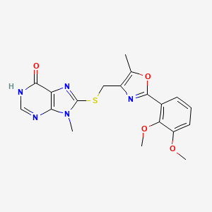 molecular formula C19H19N5O4S B3731649 8-({[2-(2,3-DIMETHOXYPHENYL)-5-METHYL-1,3-OXAZOL-4-YL]METHYL}SULFANYL)-9-METHYL-6,9-DIHYDRO-1H-PURIN-6-ONE 