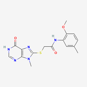 molecular formula C16H17N5O3S B3731657 N-(2-methoxy-5-methylphenyl)-2-[(9-methyl-6-oxo-6,9-dihydro-1H-purin-8-yl)sulfanyl]acetamide 