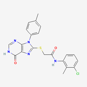 molecular formula C21H18ClN5O2S B3731659 N-(3-chloro-2-methylphenyl)-2-{[9-(4-methylphenyl)-6-oxo-6,9-dihydro-1H-purin-8-yl]sulfanyl}acetamide 