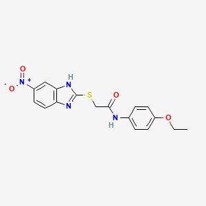 molecular formula C17H16N4O4S B3731672 N~1~-(4-ETHOXYPHENYL)-2-[(5-NITRO-1H-1,3-BENZIMIDAZOL-2-YL)SULFANYL]ACETAMIDE 