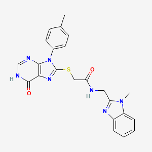 molecular formula C23H21N7O2S B3731680 N-[(1-METHYL-1H-1,3-BENZODIAZOL-2-YL)METHYL]-2-{[9-(4-METHYLPHENYL)-6-OXO-6,9-DIHYDRO-1H-PURIN-8-YL]SULFANYL}ACETAMIDE 