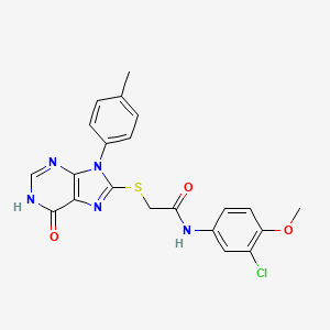 molecular formula C21H18ClN5O3S B3731682 N-(3-chloro-4-methoxyphenyl)-2-{[9-(4-methylphenyl)-6-oxo-6,9-dihydro-1H-purin-8-yl]sulfanyl}acetamide 