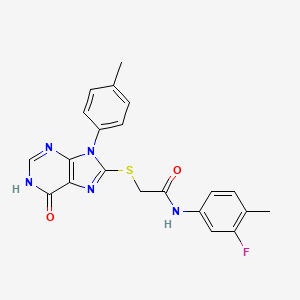 molecular formula C21H18FN5O2S B3731683 N-(3-fluoro-4-methylphenyl)-2-{[9-(4-methylphenyl)-6-oxo-6,9-dihydro-1H-purin-8-yl]sulfanyl}acetamide 