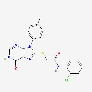 molecular formula C20H16ClN5O2S B3731691 N-(2-chlorophenyl)-2-{[9-(4-methylphenyl)-6-oxo-6,9-dihydro-1H-purin-8-yl]sulfanyl}acetamide 