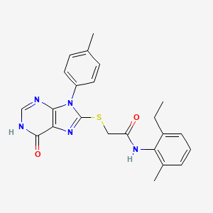 molecular formula C23H23N5O2S B3731695 N-(2-ethyl-6-methylphenyl)-2-{[9-(4-methylphenyl)-6-oxo-6,9-dihydro-1H-purin-8-yl]sulfanyl}acetamide 