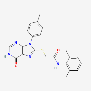 molecular formula C22H21N5O2S B3731702 N-(2,6-dimethylphenyl)-2-{[9-(4-methylphenyl)-6-oxo-6,9-dihydro-1H-purin-8-yl]sulfanyl}acetamide 
