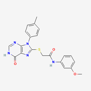 molecular formula C21H19N5O3S B3731710 N-(3-methoxyphenyl)-2-{[9-(4-methylphenyl)-6-oxo-6,9-dihydro-1H-purin-8-yl]sulfanyl}acetamide 